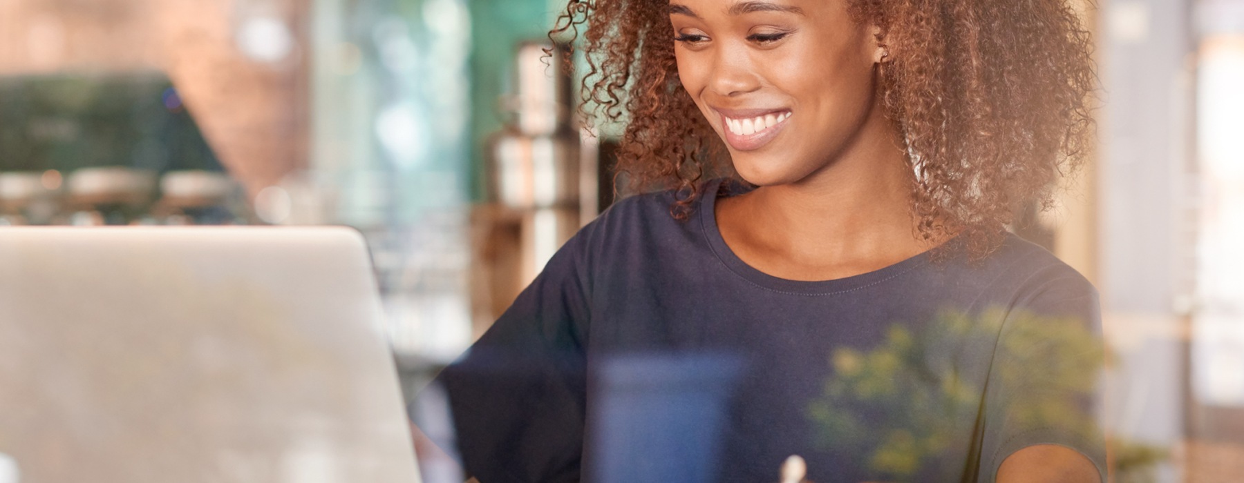 Woman searching on computer