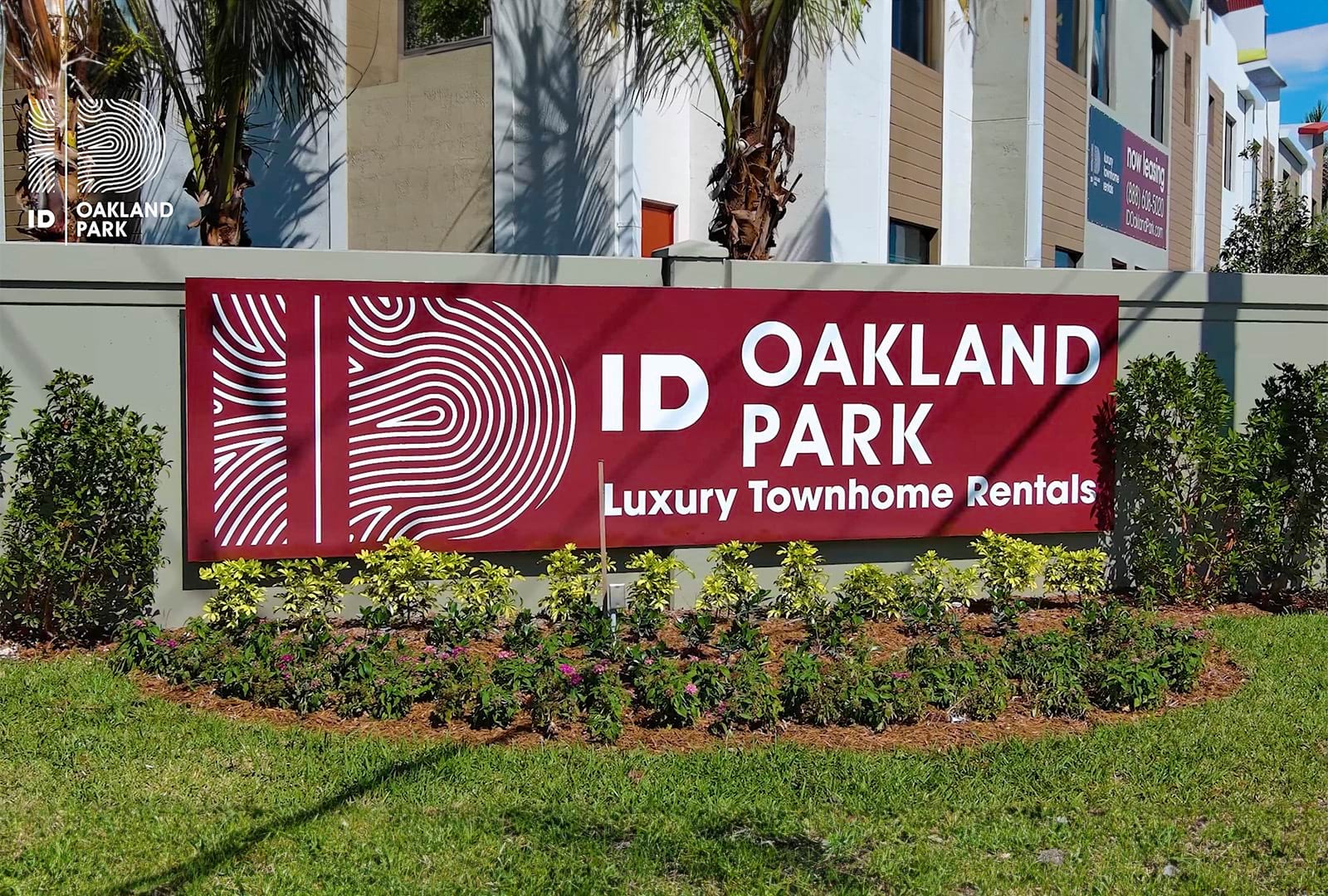 ID Oakland Park gront entrance sign
